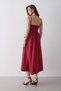 Red Waist Detailed Poplin Dress - 2001 - 7