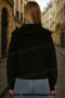 Women's Turn-Down Collar Zippered Winter-Seasonal Knitwear Cardigan Lycra Flexible Fabric Plain - 3