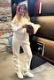 Ecru Hooded Zippered Tracksuit Set Mg2227 - 6
