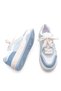 Women's High Sole Sneakers Linen Fabric Lace-Up Sports Shoes Corken Blue Denim - 8