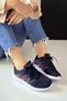 Laced Comfortable Navy Blue Summer Women's Sports Shoes - Rich003 - 3
