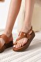 Likya Premium Tan Genuine Leather Sandals - 2
