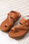 Likya Premium Tan Genuine Leather Sandals - 5