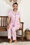 Maternity Maternity Pink Striped 100% Cotton Pajama Set - 4