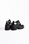 Mathilda Premium Black Patent Leather Daily Wedge Heeled Shoes - 3