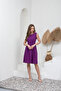 Purple Linen Cotton Sleeveless Dress - 4
