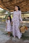 Hijab Brown Floral Halter Neck Flared Mother and Daughter Combination (Sold Single) - 5