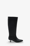 Women's Pointed Toe Side Zipper Heeled Daily Boots Zery Black - 4