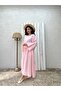 Powder Pink Muslin Loose Blouse and Flared Skirt Set (Set of 2) - 2