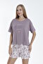 Women's Cotton Lycra Short Sleeve Shorts Suit 17289 - 7