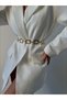 Square Detail Chain Gold Shirt Jacket Dress Pants Belt - 2