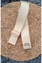 Cream High Quality Adjustable Bag Strap, Crossbody Bag Strap Gold Buckle Detailed - 2