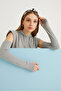 Set of 3 Combed Cotton Sleeves with Finger Detail Black White Gray - 4