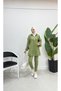 Neon Zippered Hooded Tracksuit Set TRN2040-1 Khaki