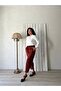 Brick Color Velvet Trousers - 5