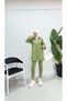 Neon Zippered Hooded Tracksuit Set TRN2040-1 Khaki - 8