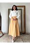 Sweet Yellow Flared Poplin Skirt - 6
