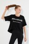 Women's Printed Oversize T-shirt Black - 2