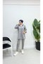 Neon Zippered Hooded Tracksuit Set TRN2040-1 Grey - 5