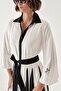 Black and White Two-color godeli shirt dress 94339 - 5