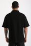 Chest Mykonos Embroidery Detailed Double Pique Fabric Loose Fit Men's Polo Neck T-Shirt - 5