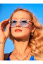 Square Design Leopard Clear Frame Blue Glass Sunglasses Uv400 Protection Women&Men - 7