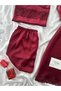 Women's 5-Piece Satin Nightgown Bra Shorts Dowry Set - 4