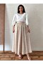 Poplin Flared Skirt - Cream-Brown Floral - 7