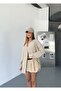 Women's Oversize Ayrobin Cream Loose Linen Shirt - 7