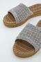 Gray Open Front Straw Knitted Outdoor and Home Slippers - 6