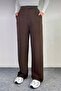 Brown Lycra Velcro Closure Women's Palazzo Pants - 6