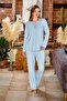 23131 Women's Long Sleeve Pajama Set-Blue