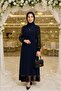 Sequin Dress Navy Blue Sequin Hijab Evening Dress Scuba Crepe Fabric Long Sleeve