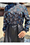 Aqua Patterned 3-Piece Hijab Swimsuit with Adjustable Elastic Waist and Gifted Bonnet - 5