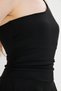 One Shoulder Belly Pleated United Shorts Skirted Chest Pad Black Swimsuit Dress Casual - Pool -Beach - 5