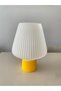 Modern Ribbed Mushroom Table Lamp - Yellow Base - Stylish and Warm Lighting - 4