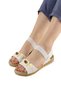 Elastic Bead Detailed Casual Women's Sandals White - 3