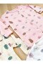 Baby Girl Leaf Patterned 3-Piece Jumpsuit with Booties 3-6-9 Months 3-Piece Cotton 3 Pieces - 7