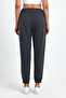 Women's Black-Anthracite Cotton Thick Leg Elastic High Waist Comfortable Jogger 2-Piece Sweatpants - 7