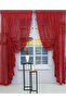 Gathered 2 Wings Tulle Background Curtain Red