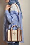 Women's Canvas Cross Strap Tote Hand and Shoulder Bag Şi̇la - 6