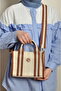 Women's Canvas Cross Strap Tote Hand and Shoulder Bag Şi̇la - 7