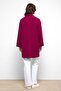 Patterned Lined Oversize Double Breasted Coat Fuchia 3095 - 7