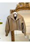Gabardin Bomber Bej Ceket - 3