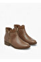 Solid Ankle Boots with Zip Closure - 2