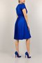 Women's Cobalt Blue Flexible Crepe Fabric Pleated Belt Detailed Short Sleeve Midi Dress Emr-120 - 7
