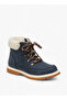 Solid Faux Fur Trim Boots with Zip Closure - 2