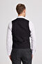 Ds Damat Slim Fit Anthracite Dobby Mono Collar Single Slit Lined Suit with Combination - 7
