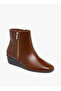 Women's Solid Wedge Heel Ankle Boots with Zip Closure - 2