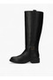 Solid High Shaft Boots with Zip Closure - 6